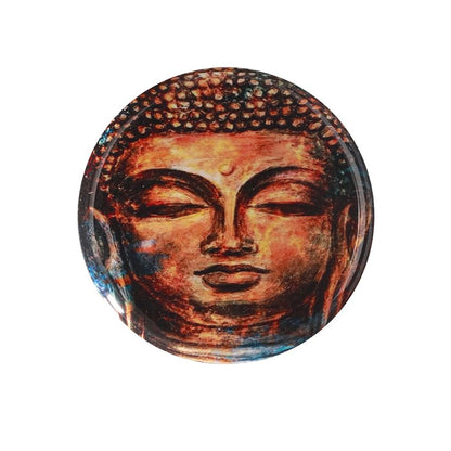 Elegant Design Brown Shade Tranquil Lotus Buddha Wall Plate | 12 inches