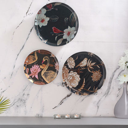 Beautiful Multicolor Shade Oriental Charm Wall Plate | Pack of 3