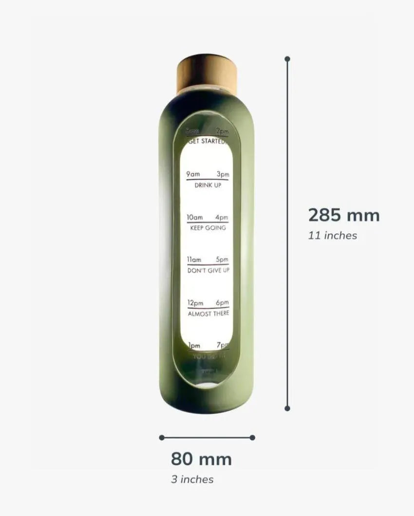 Pillar Silicon Sleeve Borosilicate Glass Water Bottle | 1000 ml