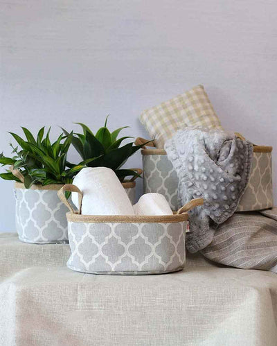 Beautiful Terrycloth Storege Box Baskets | Set Of 3