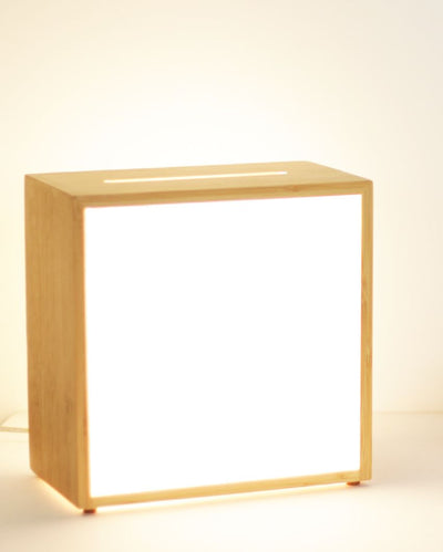 Square Shaded Wooden Lamp