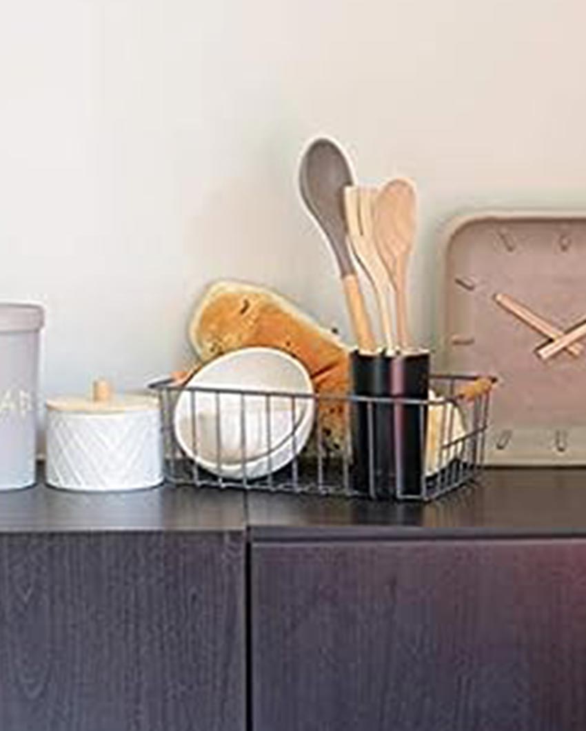 Sleek Grey Metal Kitchen Counter Organizer | 12 x 8 x 4 inches