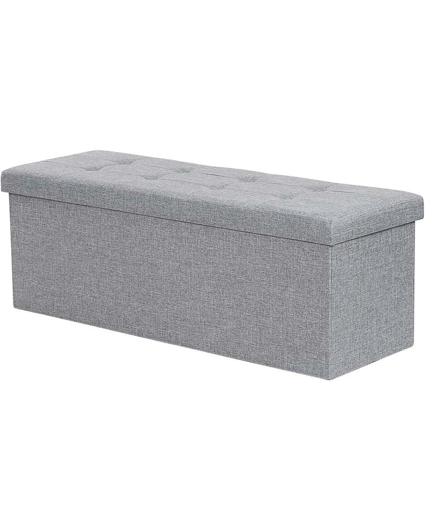 Beautiful Fabric Coated Wooden Storage Box Light Grey