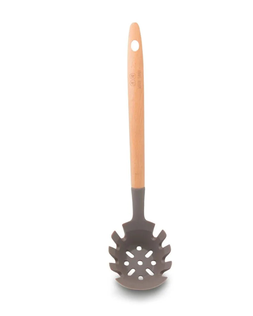 Silicon Pasta Server With Wooden Handle