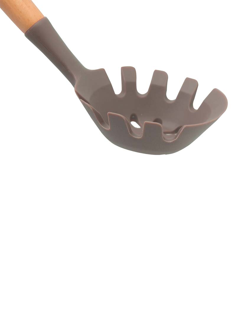 Silicon Pasta Server With Wooden Handle