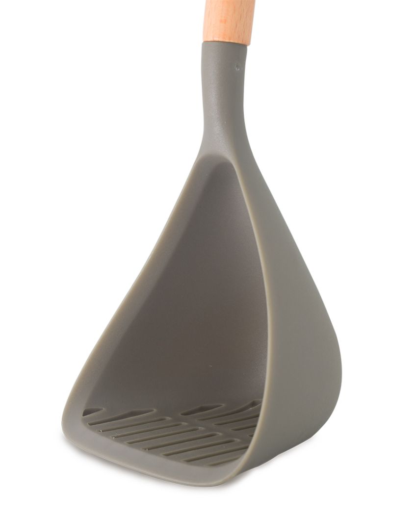 Silicon Masher With Wooden Handle