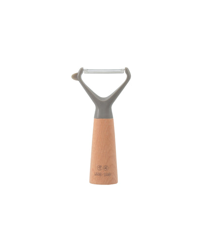 Effortless Brown Beechwood Kitchen Peeler | 3 x 6 inches