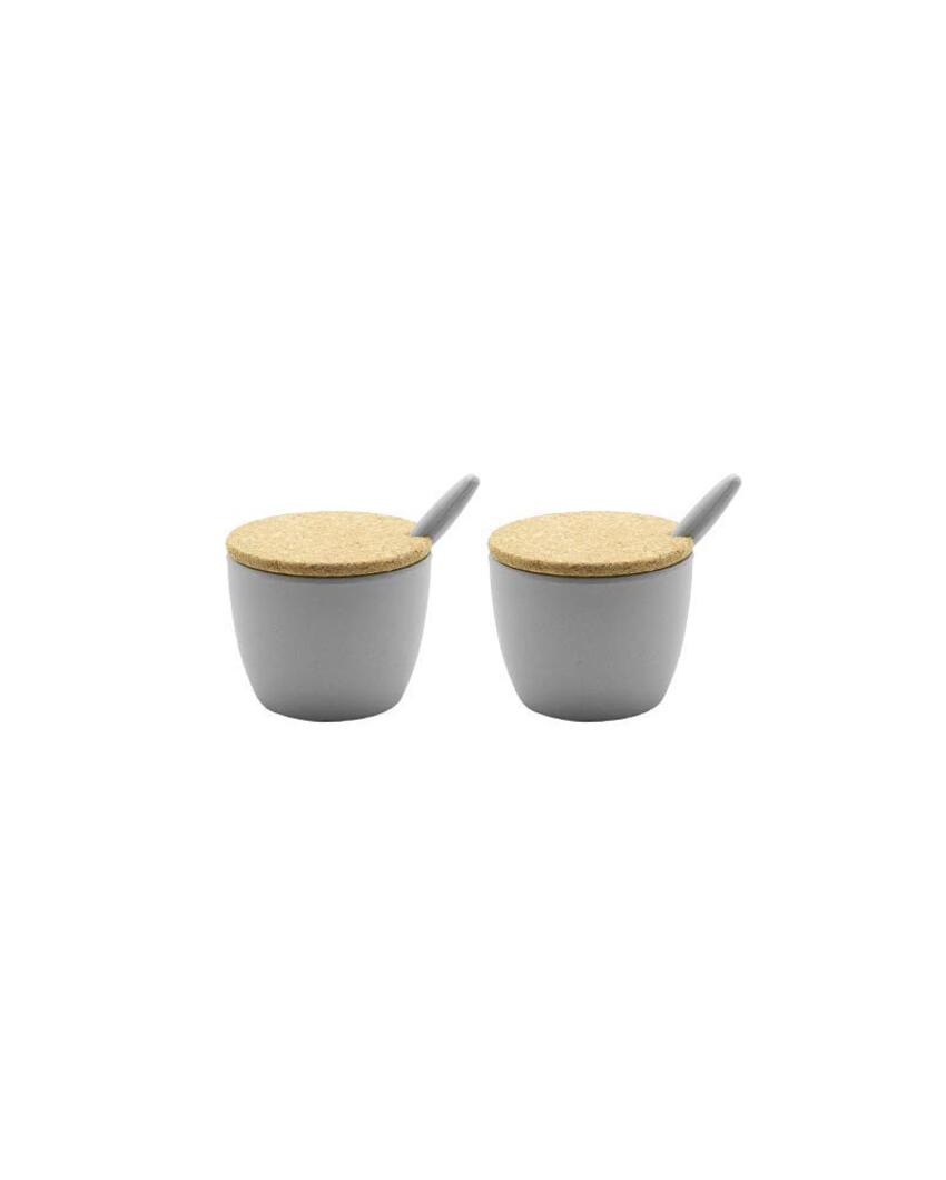 Delight Grey Bamboo Fiber Bowls & Storage with Lid | Pack of 6 | 4 x 7 inches