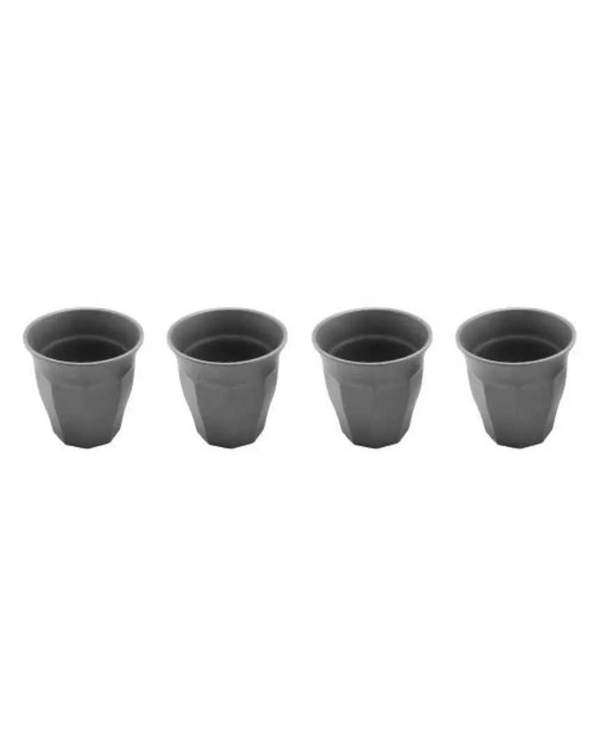 Biodegradable Bamboo Fiber Glass | Set Of 4 | 250 ML Black