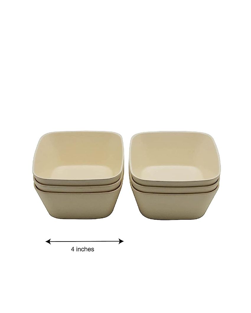 Bamboo Fiber Square Bowls | Set Of 6 4 Inches