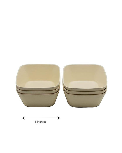 Bamboo Fiber Square Bowls | Set Of 6 4 Inches