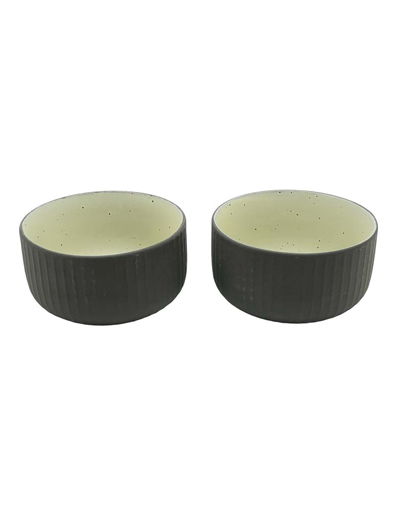 Rustic Design Ceramic Snack Bowls | Set Of 2