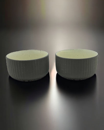 Rustic Design Ceramic Snack Bowls | Set Of 2