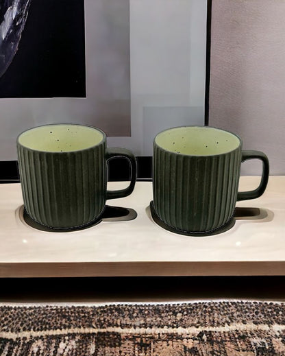 Vinatge Style Ceramic Mugs | Set of 2 Black