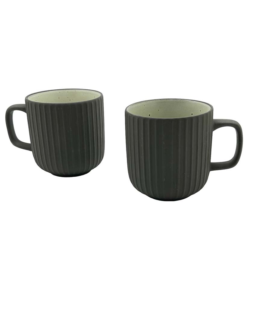 Vinatge Style Ceramic Mugs | Set of 2 Black