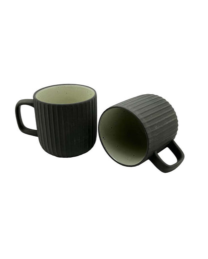 Vinatge Style Ceramic Mugs | Set of 2 Black