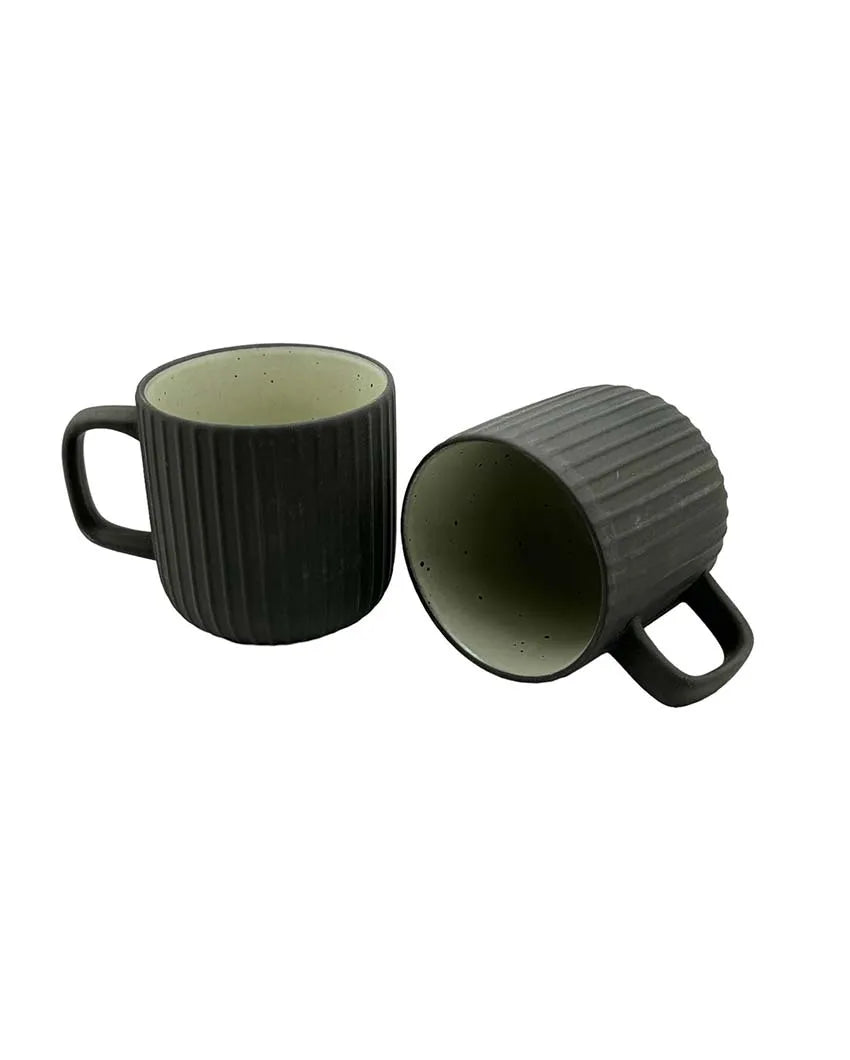 Vinatge Style Ceramic Mugs | Set of 2 Black