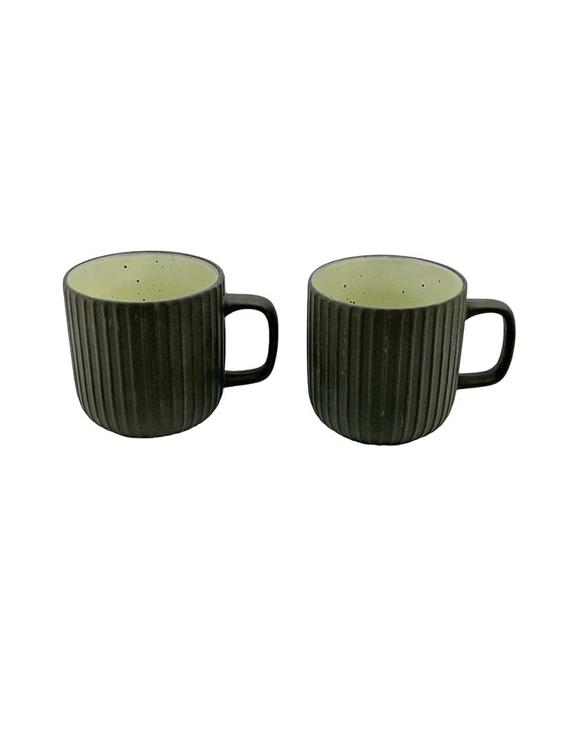 Vinatge Style Ceramic Mugs | Set of 2 Black