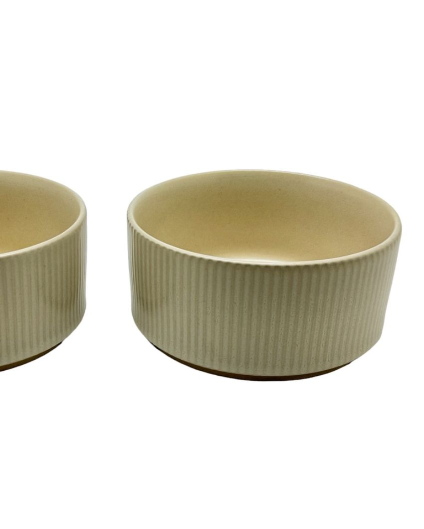 Off White Ceramic Bowls | Set Of 2 | 5 Inches