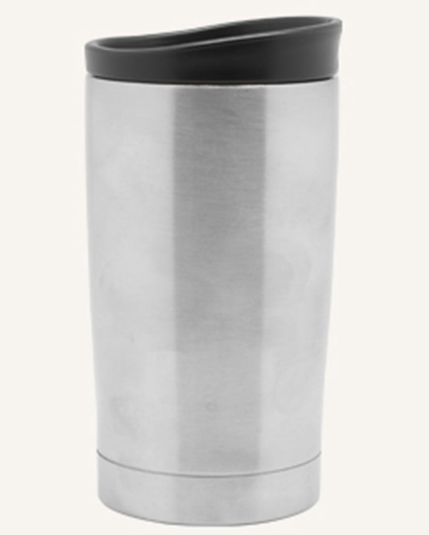 On-The-Go Silver Stainless Steel Coffee Mug | 4 x 6 inches | 350ml