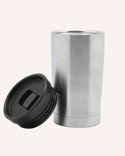 On-The-Go Silver Stainless Steel Coffee Mug | 4 x 6 inches | 350ml