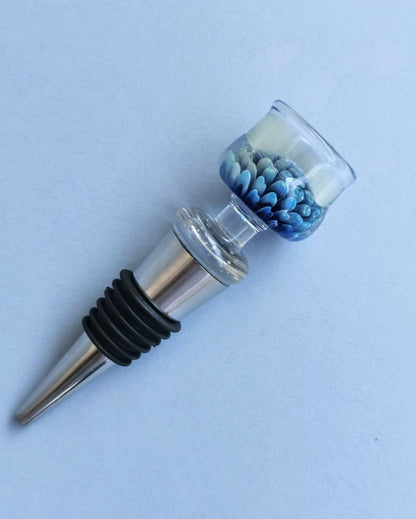 Blue Lotus Glass Wine Stopper