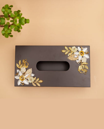 Premium Designer Mdf Brown Tissue Box | 10 x 6 x 3 inches