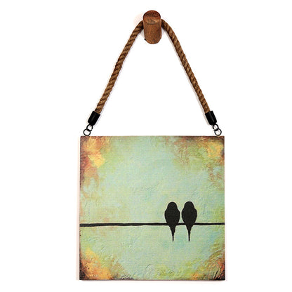 Charming Love Birds Wooden Wall Art | 10 x 10 inches