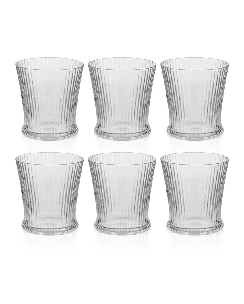 Sleek Wine Wave Stemless Wine Glasses | Set of 6 | 4 x 4 inches