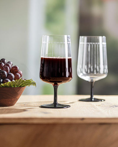 Elegant Vino Noir Wine Glasses | Set of 4 | 3 x 7 inches