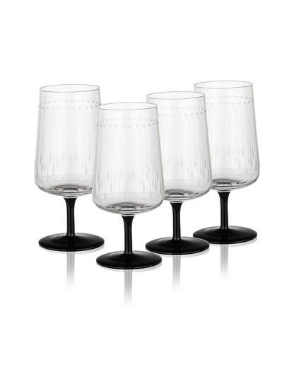 Elegant Vino Noir Wine Glasses | Set of 4 | 3 x 7 inches