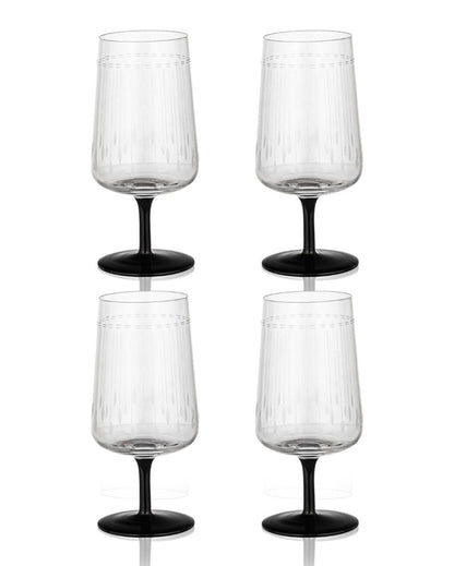 Elegant Vino Noir Wine Glasses | Set of 4 | 3 x 7 inches