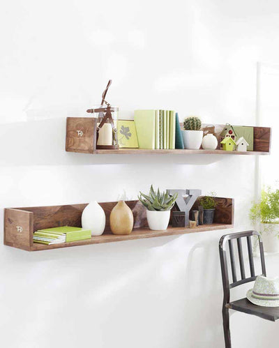 Harry Sheesham Wood Wall Racks | Set of 2