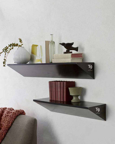 Trio Mango Wood Wall Rack Black