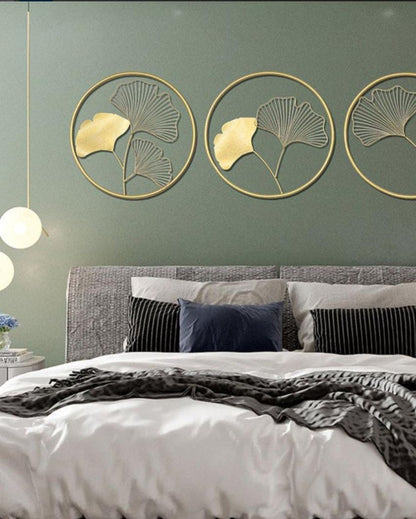 Golden Harmony Round Wall Art | Set of 3