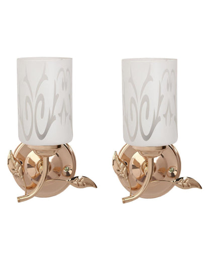 Designer Glass & Metal Sconce Wall Fixtures | 7 x 11 inches