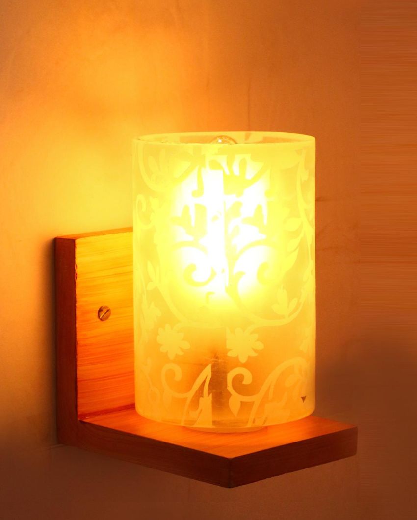 Designer Glass & Metal Sconce Wall Lamp Fixture | 8 x 10 inches