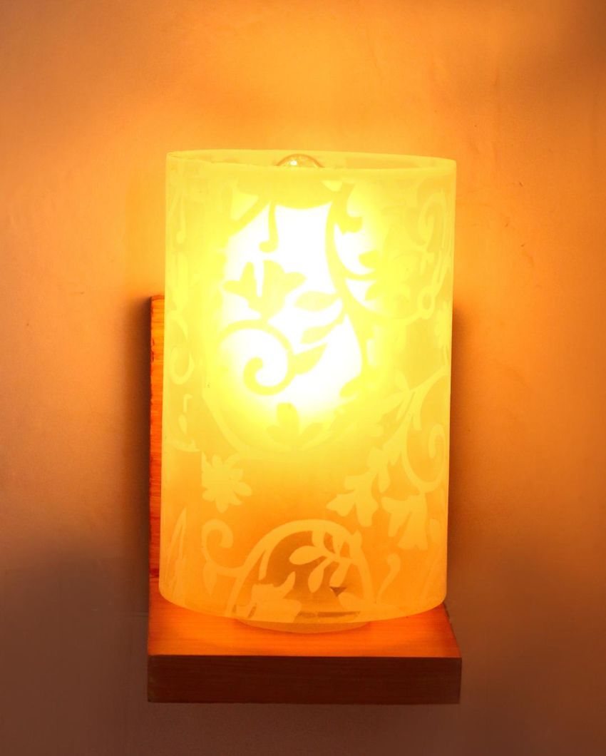 Designer Glass & Metal Sconce Wall Lamp Fixture | 8 x 10 inches