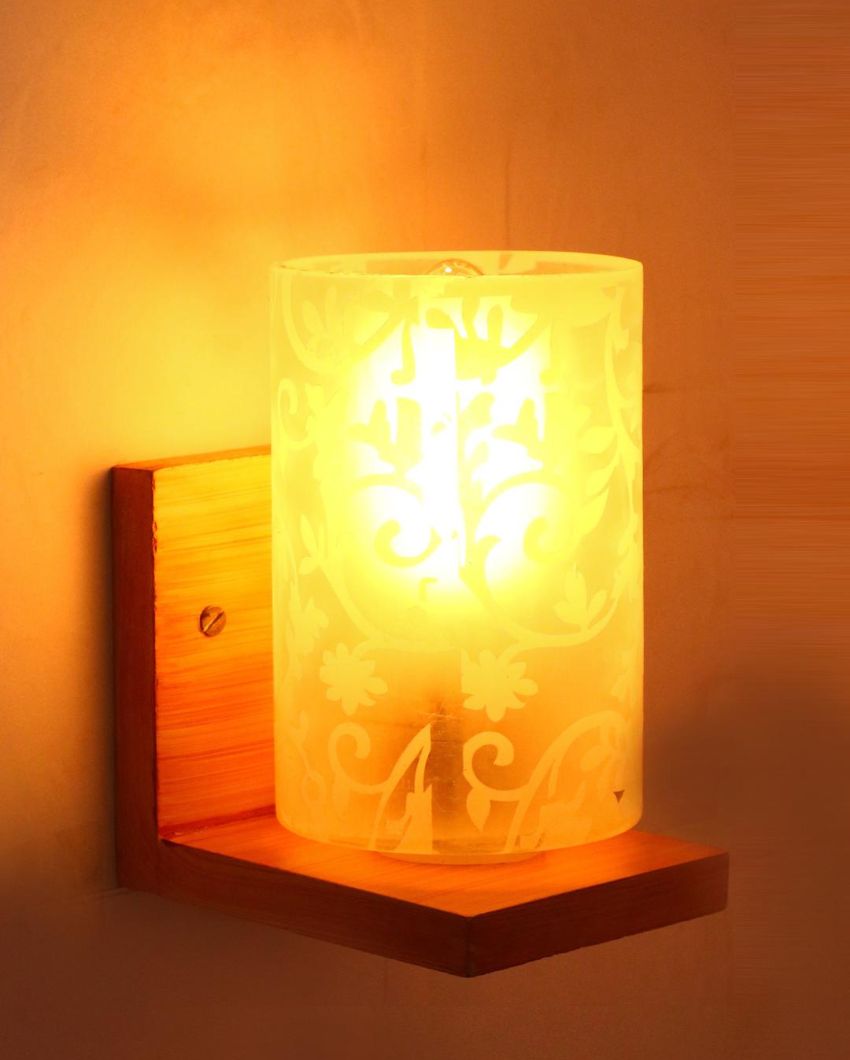 Designer Glass & Metal Sconce Wall Lamp Fixture | 8 x 10 inches