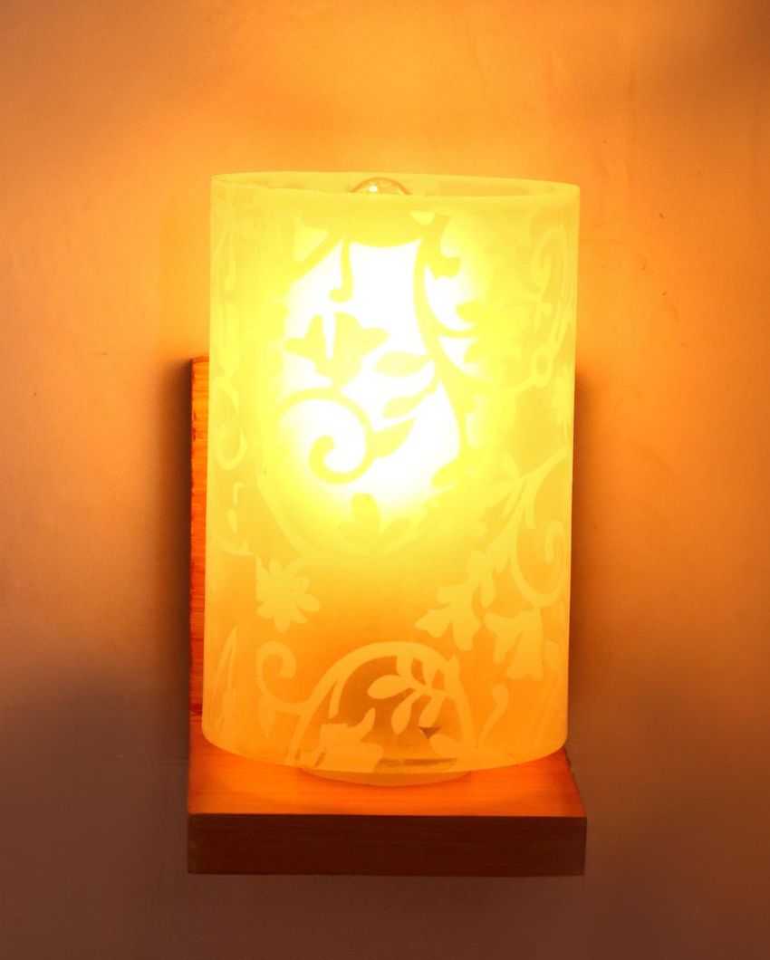 Designer Glass & Metal Sconce Wall Lamp Fixture | 8 x 10 inches