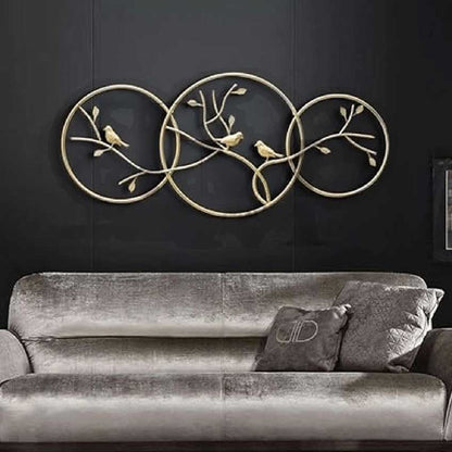 Tranquil Trio Gold Bird Metal Wall Art | 32 x 2 x 14 inches