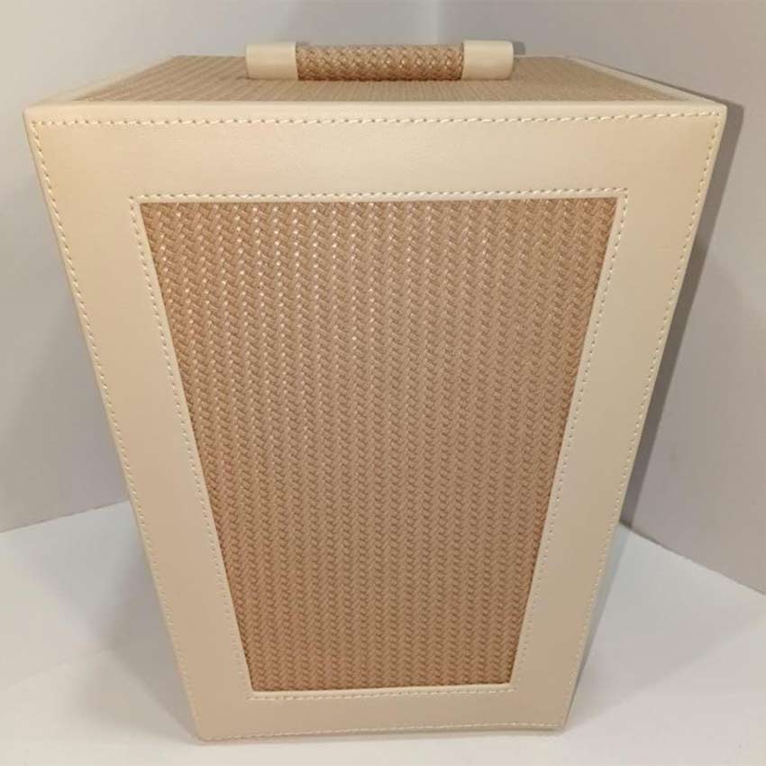 Braided Vegan Leather Dustbin | 8 x 8 x 10 inches