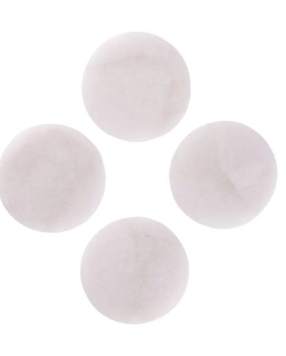 Sophisticated White Quartz Round Coaster | Set of 4