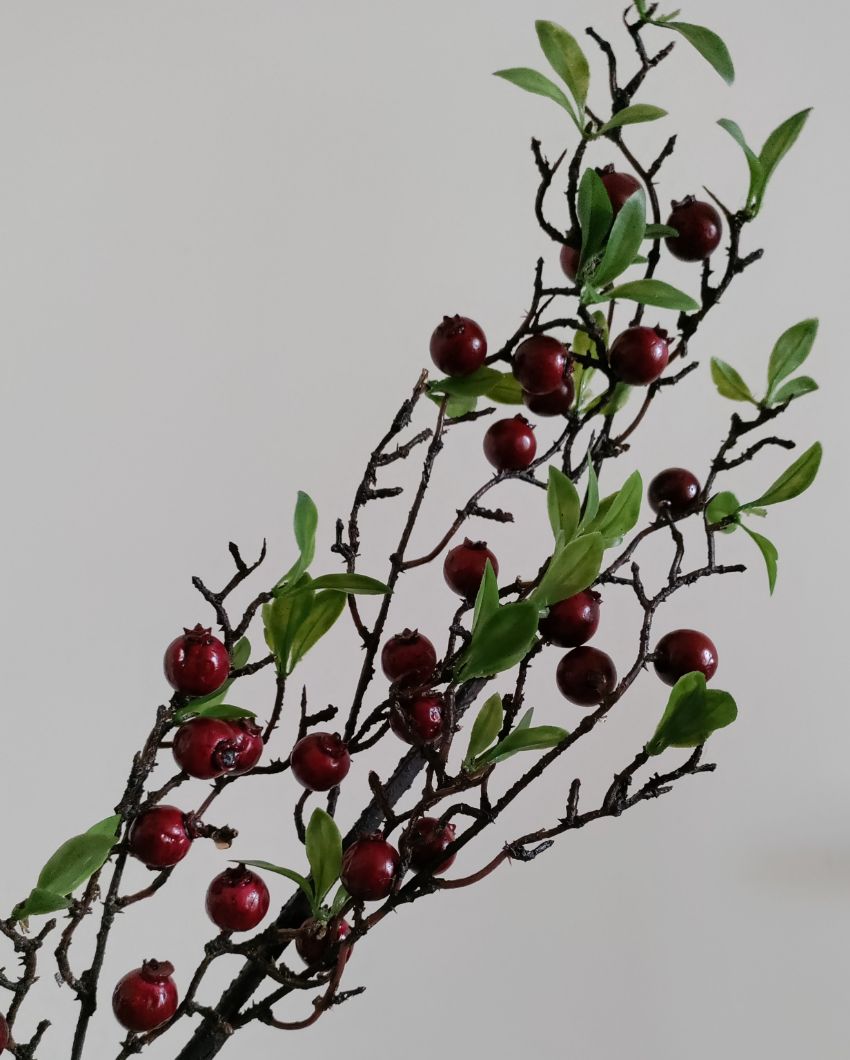 Whites & Cherries Bunch Handcrafted Sholapith Flowers & Stems | 16 x 12 x 4 inches