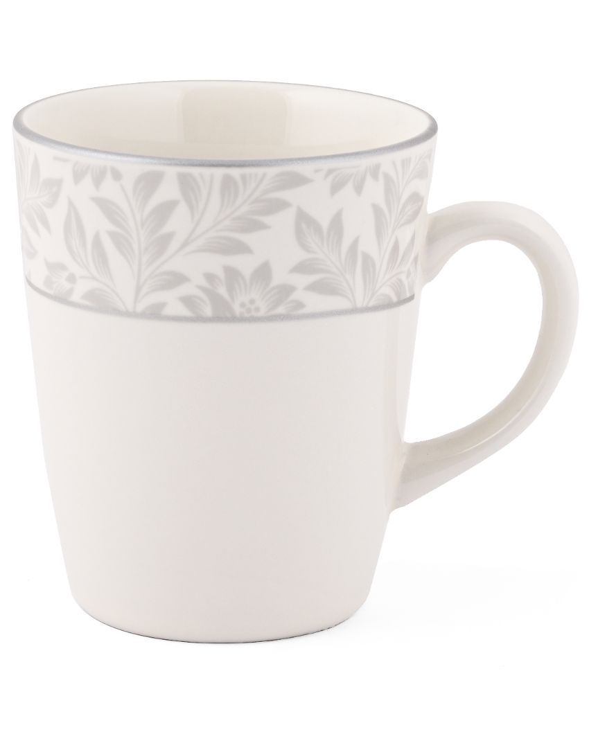 Winter Garden Printed Porcelain Coffee Mugs | Set of 6