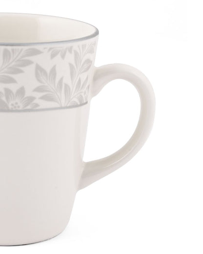 Winter Garden Printed Porcelain Coffee Mugs | Set Of 6