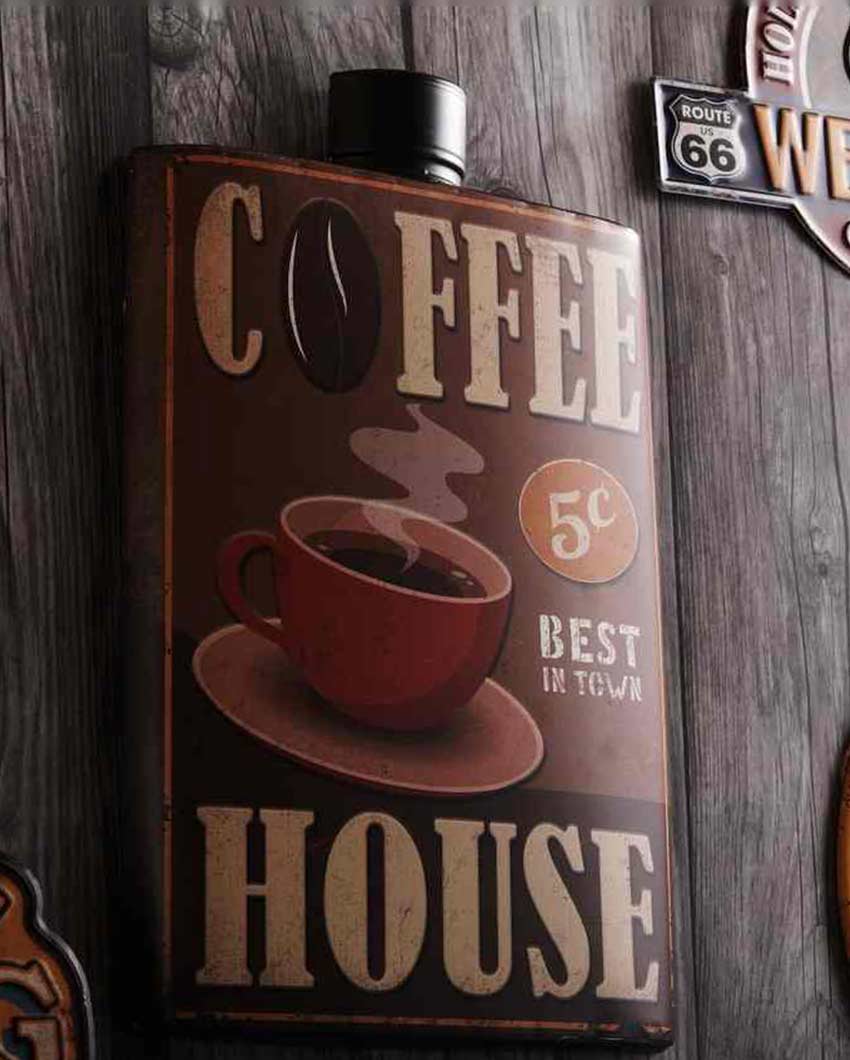 Coffee House Whiskey Bottle Wall Decor | 40 x 25 cm /16 x 10 inches