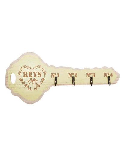 Key Shape Wooden Key Holder | 6 x 12 inches