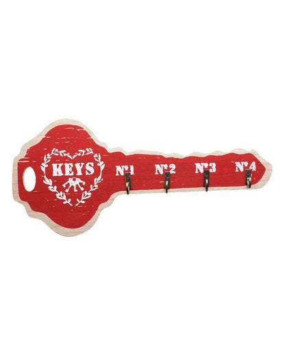 Key Shape Wooden Key Holder | 6 x 12 inches