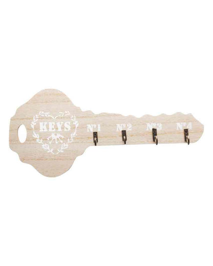 Key Shape Wooden Key Holder | 6 x 12 inches